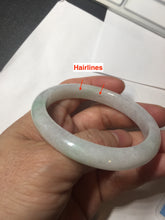 Load image into Gallery viewer, 50mm certified 100% natural Type A icy watery sunny green white (白底青) jadeite jade bangle BN69-9372
