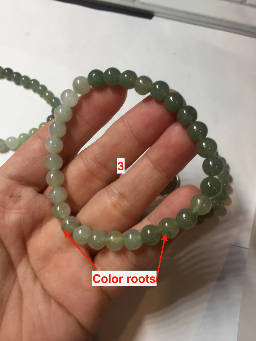 6.7mm 100% natural type A icy watery jadeite jade beads bracelet group BP149