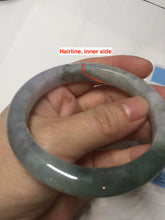 Load image into Gallery viewer, 57.1mm certified 100% natural icy watery oily dark green purple jadeite jade bangle BH90-9116
