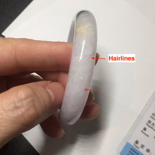 Load image into Gallery viewer, 56.3mm certified 100% natural type A icy watery green/purple/yellow(FU LU SHOU) jadeite jade bangle BN91-3562
