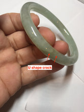 Load image into Gallery viewer, 57.5mm Certified Type A 100% Natural light green/brown round cut Jadeite Jade bangle AR112-4506
