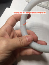 Load image into Gallery viewer, 74.5mm certified Type A 100% Natural light green white round cut plus size Jadeite Jade bangle BP171-1257
