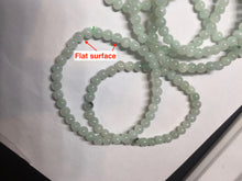 Load image into Gallery viewer, 4.7mm 100% natural type A light green white jadeite jade beads bracelet for size 50-55mm hand group BP155
