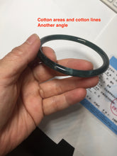 Load image into Gallery viewer, 63mm Certified Type A 100% Natural deep sea dark green/blue/black slim round cut Guatemala Jadeite bangle PC61-2067
