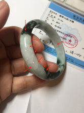 Load image into Gallery viewer, 54mm certificated Type A 100% Natural dark green/sunny green/white Jadeite Jade bangle BG40-3296
