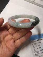 Load image into Gallery viewer, 57.2mm certified Type A 100% Natural icy watery light green sunny green purple Jadeite Jade bangle BQ64-5668
