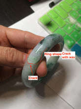 Load image into Gallery viewer, 56.4mm certificated Type A 100% Natural sunny green/white/purple Jadeite Jade bangle AY48-4133
