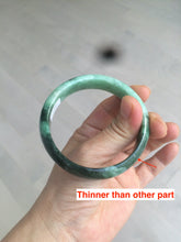 Load image into Gallery viewer, 56.6mm Certified Type A 100% Natural dark green/sunny green Jadeite Jade bangle K104-2840
