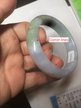 Load image into Gallery viewer, 52.8mm Certificated light green, white, purple, brown jadeite jade bangle K129-0614
