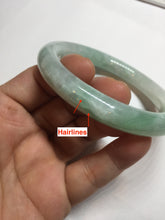 Load image into Gallery viewer, 56.5mm 100% natural type A white/sunny green round cut jadeite jade bangle BL109
