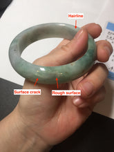 Load image into Gallery viewer, 60.3mm certified type A 100% Natural green/red chubby Jadeite Jade bangle B117-9131
