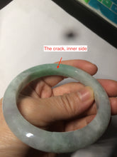 Load image into Gallery viewer, 57mm certified Type A 100% Natural sunny green/white/purple Jadeite Jade bangle L146-5350
