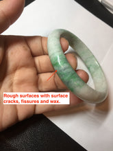 Load image into Gallery viewer, 58.5mm Certified type A 100% Natural sunny green/white Jadeite bangle AY86-3473
