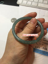 Load image into Gallery viewer, 52.5mm Certified Type A 100% Natural icy watery deep sea dark green/blue/gray/black Guatemala slim round cut Jadeite bangle PB141-8130
