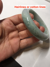 Load image into Gallery viewer, 56.3mm certified 100% natural type A light green white chubby jadeite jade bangle BQ62-6872
