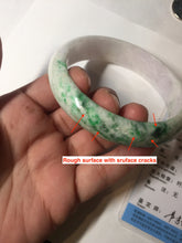 Load image into Gallery viewer, 63mm Certified Type A 100% Natural sunny green/white/purple Jadeite Jade bangle BK60-4029

