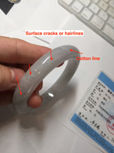 Load image into Gallery viewer, 60.5mm certified Type A 100% Natural light green purple chubby Jadeite Jade bangle PA116-9531
