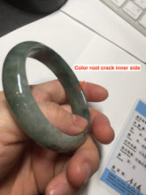 Load image into Gallery viewer, 54.5mm certified 100% natural dark green black jadeite jade bangle AS87-7064
