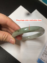 Load image into Gallery viewer, 56mm certified 100% natural type A light green/white chubby round cut jadeite jade bangle AK66-3498
