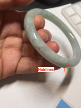 Load image into Gallery viewer, 54.5mm Certified Type A 100% Natural light green round cut Jadeite Jade bangle F139-8172
