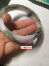 Load image into Gallery viewer, 58.8mm Certified Type A 100% Natural green/purple/brown Jadeite Jade bangle C85-5282
