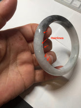 Load image into Gallery viewer, 51.5mm certified Type A 100% Natural black white light green (WuJi) Half Mountain, Half Water(半山半水) Jadeite Jade bangle PB158-5849
