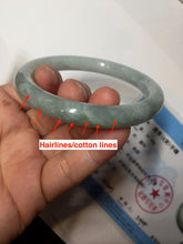 Load image into Gallery viewer, 54mm Certified Type A 100% Natural  light green round cut Jadeite Jade bangle Y161-2850
