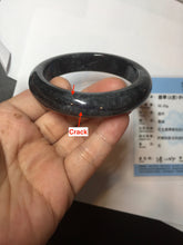 Load image into Gallery viewer, 52.5mm certified Type A 100% Natural yellow black(WuJi) black Jadeite Jade bangle PB105-3090
