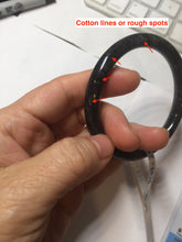 Load image into Gallery viewer, 55.5mm Certified Type A 100% Natural black (Wuji) slim round cut Jadeite Jade bangle PC43-2572
