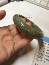 Load image into Gallery viewer, 54.5mm certified 100% natural dark green yellow jadeite jade bangle PA38-1244
