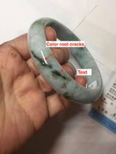 Load image into Gallery viewer, 59mm Certified Type A 100% Natural dark green/white/black Jadeite Jade bangle PA37-4165
