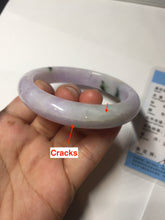 Load image into Gallery viewer, 55.5mm certified 100% natural type A sunny green/purple jadeite jade bangle BN88-8714
