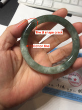 Load image into Gallery viewer, 56mm Certified Type A 100% Natural light green purple round cut Jadeite bangle PB172-4716
