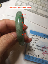 Load image into Gallery viewer, 58.4mm Certified Type A 100% Natural sunny green gray Jadeite Jade bangle PA118-9889
