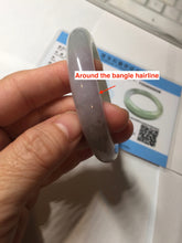 Load image into Gallery viewer, 53.8mm certified 100% natural Type A icy water light green/pule/brown/gray(FU LU SHOU) jadeite jade bangle BP159-5038
