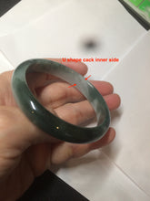 Load image into Gallery viewer, 54.9mm certified natural Type A oily dark green/white jadeite jade bangle AK76-3271
