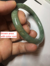 Load image into Gallery viewer, 54.3mm Certified 100% natural Type A dark green/brown round cut jadeite jade bangle BF56-5365
