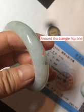 Load image into Gallery viewer, 55mm certified Type A 100% Natural green/white Jadeite Jade bangle BF67-4487
