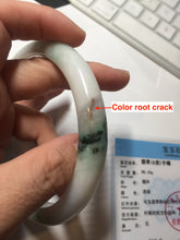 Load image into Gallery viewer, 75mm certified Type A 100% Natural light green purple red with green floating flowers plus size Jadeite Jade bangle AY97-9628
