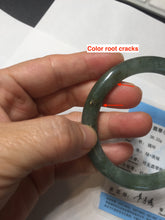 Load image into Gallery viewer, 56mm Certified Type A 100% Natural light green purple round cut Jadeite bangle PB172-4716
