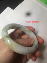 Load image into Gallery viewer, 58mm certified 100% natural light green/purple/yellow (Fu Lu Shou) jadeite jade bangle AZ135-1464
