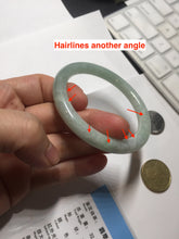 Load image into Gallery viewer, 53mm Certified Type A 100% Natural light green round cut Jadeite bangle PC133-1850
