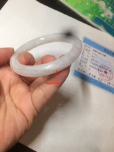 Load image into Gallery viewer, 卖了 53.7mm certificated Type A 100% Natural light purple/white round cut jadeite Jade bangle AK63-5112
