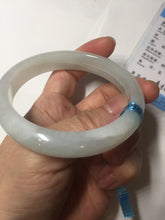 Load image into Gallery viewer, 58.5mm certified 100% natural type A icy watery white light green jadeite jade bangle AH99-0548
