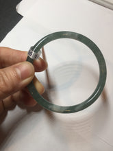 Load image into Gallery viewer, 55mm Certified Type A 100% Natural light green/blue slim round cut Guatemala Jadeite bangle PB31-5622
