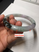 Load image into Gallery viewer, 60.2mm certified Type A 100% Natural icy watery light green sunny green purple Jadeite Jade bangle BQ67-5669
