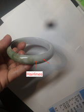 Load image into Gallery viewer, 60mm certified type A 100% Natural green/dark green/white jadeite jade bangle BG26-1711
