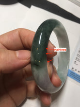 Load image into Gallery viewer, 54.5mm certified 100% natural icy watery oily dark green purple jadeite jade bangle B111-9119
