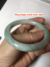 Load image into Gallery viewer, 56.5mm 100% natural type A white/sunny green round cut jadeite jade bangle BL109
