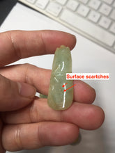 Load image into Gallery viewer, 100% Natural type A green/yellow Jadeite Jade bamboo pendant group F158
